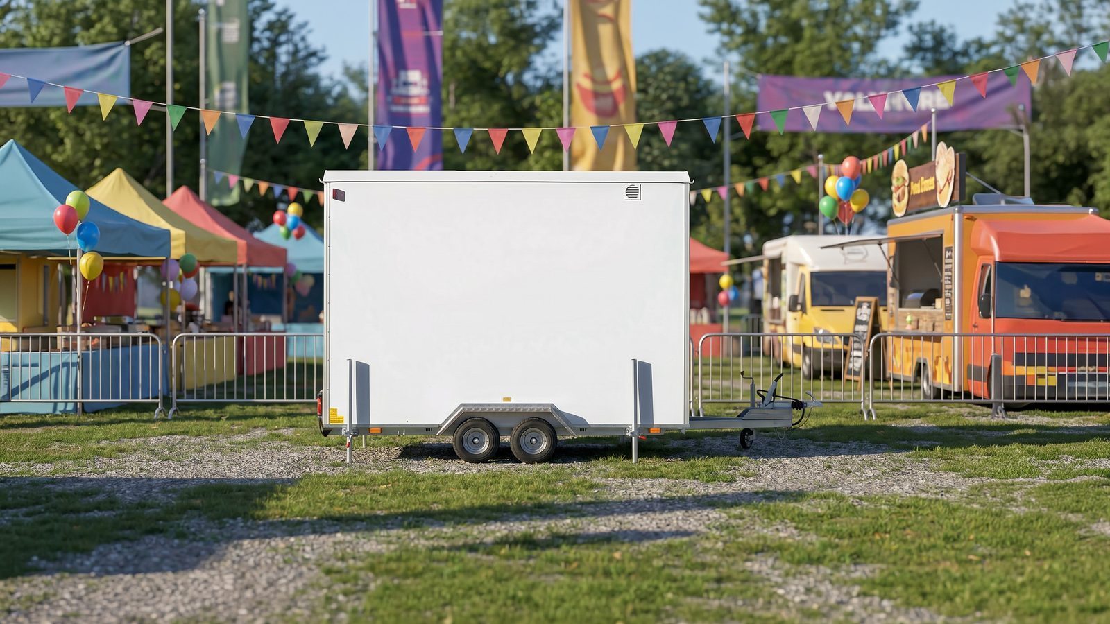 Satellite restroom or crew trailer on site